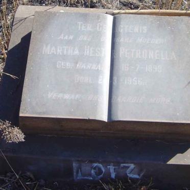 LOTZ Martha Hester Petronella nee BARNARD 1899-1956