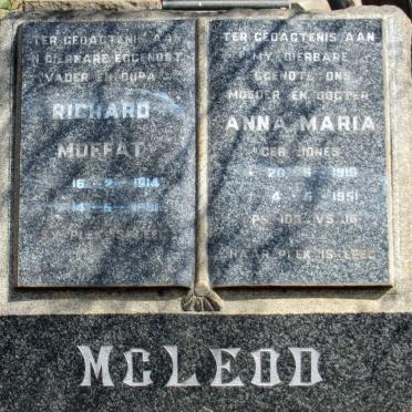 McLEOD Richard Muffat 1914-1981 &amp; Anna Maria JONES 1916-1951