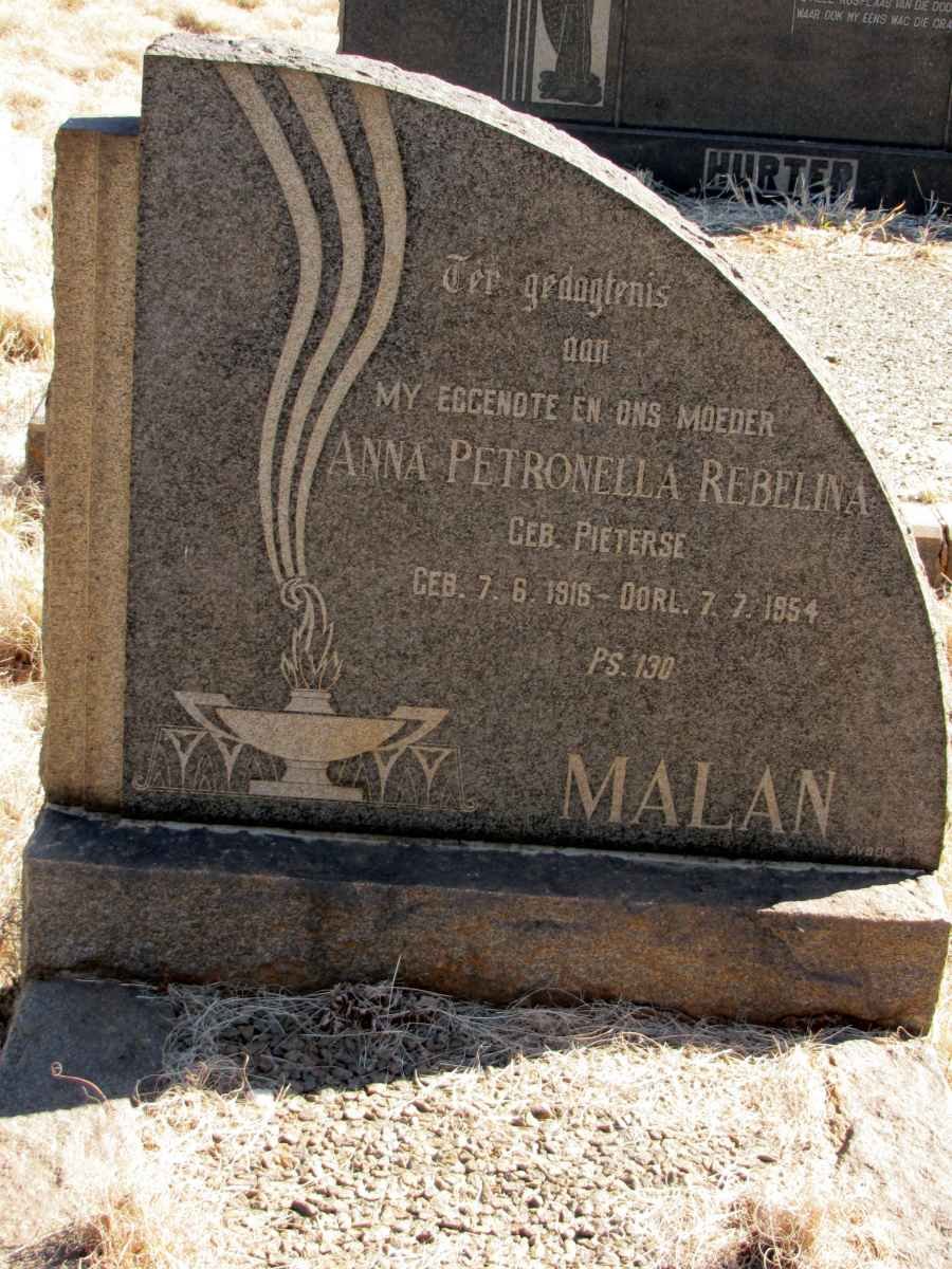 MALAN Anna Petronella Rebelina nee PIETERSE 1916-1954