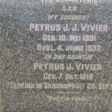 VIVIER Petrus J.J. 1891-1932 :: VIVIER Petrus J. 1918-1929