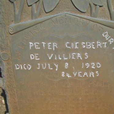 VILLIERS Peter Giesbert, de -1920