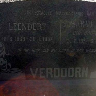 VERDOORN Leendert 1868-1957 &amp; Susarah Maryna BADENHORST 1871-1953