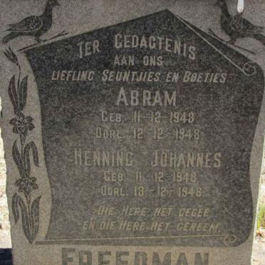FREEDMAN Abram 1948-1948 :: FREEDMAN Henning Johannes 1948-1948