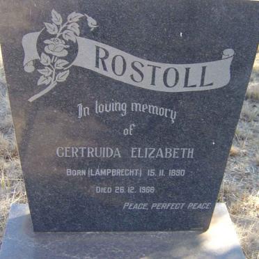 ROSTOLL Gertruida Elizabeth nee LAMPBRECHT 1890-1966