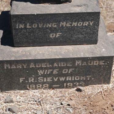 SIEVWRIGHT Mary Adelaide Maude 1888-1933