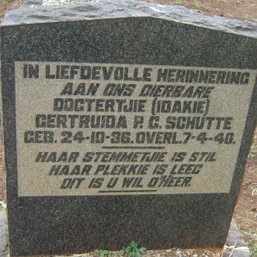SCHUTTE Gertruida P.G. 1936-1940