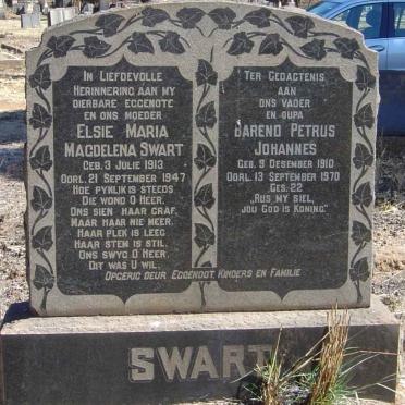 SWART Barend Petrus Johannes 1910-1970 &amp; Elsie Maria Magdalena 1913-1947