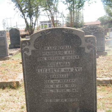 ZYL Susanna Elizabeth, van nee VAN NIEKERK 1872-1949