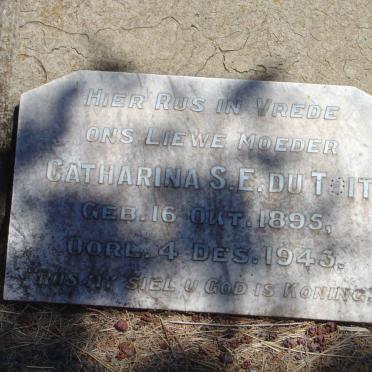 TOIT Catharina S.E., du 1895-1943