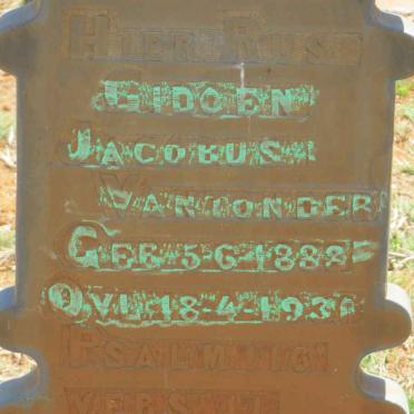 TONDER Gidoen Jacobus, van 1888-1930