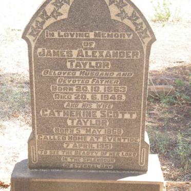 TAYLOR James Alexander 1863-1948 &amp; Catherine Scott 1868-1951