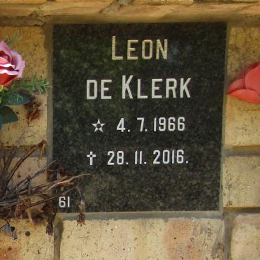 KLERK Leon, de 1966-2016