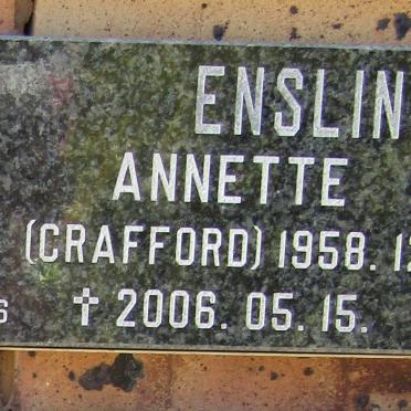 ENSLIN Annette nee CRAFFORD 1958-2006