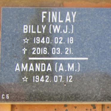 FINLAY W.J. 1940-2016 &amp; A.M. 1942-