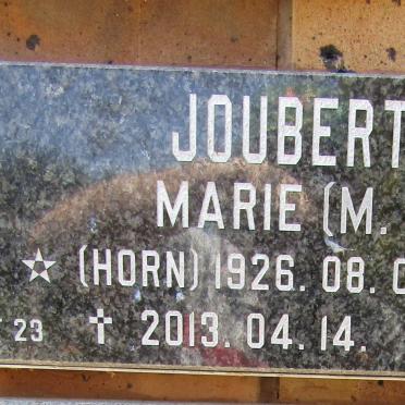 JOUBERT M.E. nee HORN 1926-2013