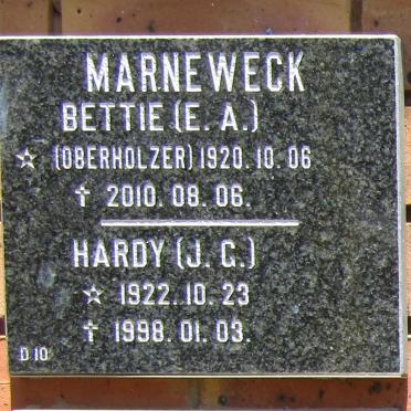 MARNEWECK J.G. 1922-1998 &amp; E.A. OBERHOLZER 1920-2010