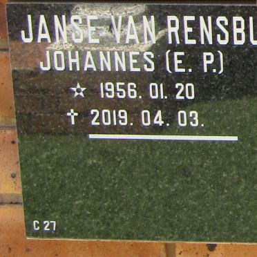 RENSBURG E.P., Janse van 1956-2019