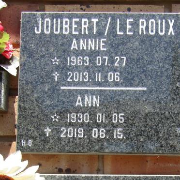 ROUX Ann, le 1930-2019 :: JOUBERT Annie 1963-2013