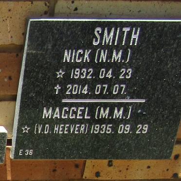 SMITH N.M. 1932-2014 &amp; M.M. v.d. HEEVER 1935-