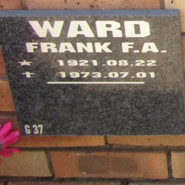 WARD Frank F.A. 1921-1973