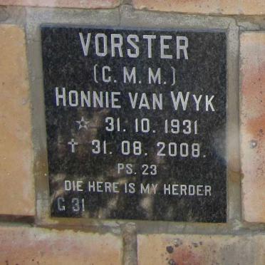 VORSTER C.M.M. nee VAN WYK 1931-2008