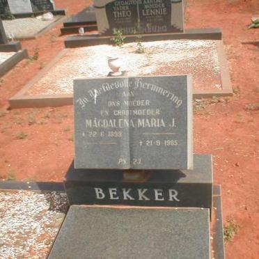 BEKKER Magdalena Maria J. 1899-1985