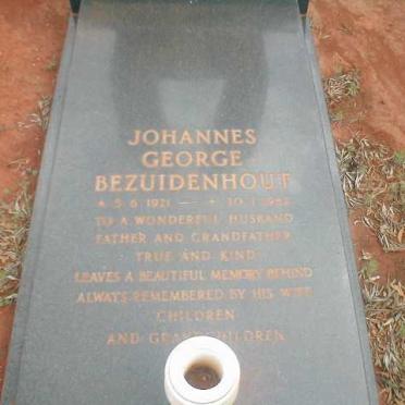 BEZUIDENHOUT Johannes George 1921-198?