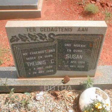BOTHA Theunis C. 1926-1988 &amp; Susan 1928-2000