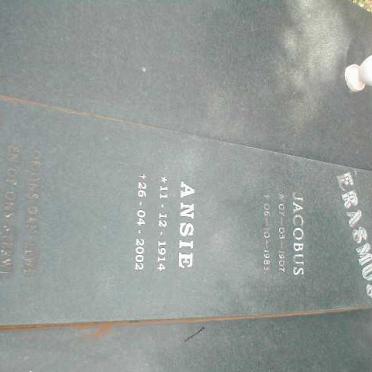 ERASMUS Jacobus 1907-1983 &amp; Ansie 1914-2002