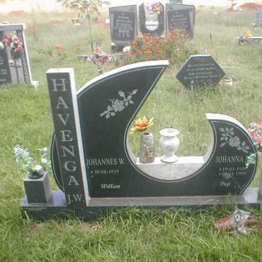 HAVENGA Johannes W. 1935- &amp; Johanna 1939-1999