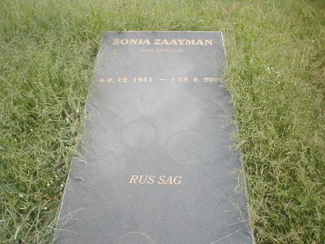 ZAAYMAN Sonja nee MOUTON 1951-2001