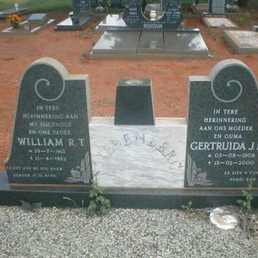 LIEBENBERG William R. T. 1912-1982 &amp; Gertruida J. E. 1908-2000