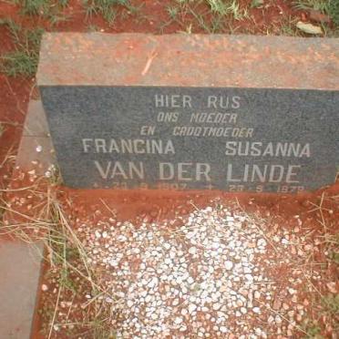 LINDE Francina Susanna, van der 1907-1979