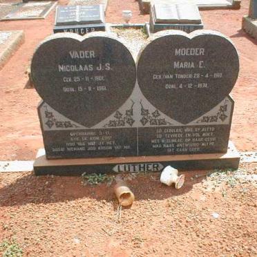LUTHER Nicolaas J.S. 1901-1961 &amp; Maria E. VAN TONDER 1910-1974
