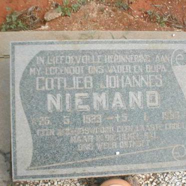 NIEMAND Gotlieb Johannes 1923-1983