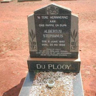 PLOOY  Albertus Stephanus, du 1892-1966