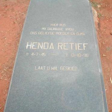 RETIEF Henda 1945 - 1996