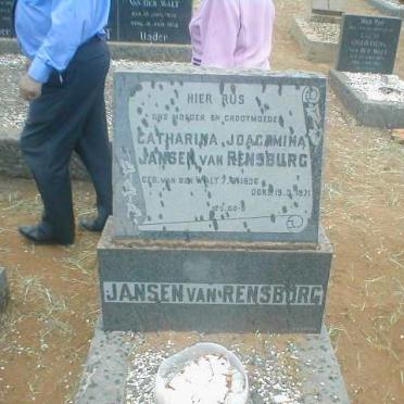 RENSBURG Catharina Joacamina, Jansen van nee VAN DER WALT 1896-1971