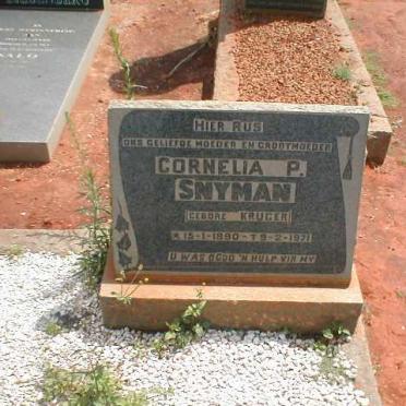 SNYMAN Cornelia P. nee KRUGER 1890-1971