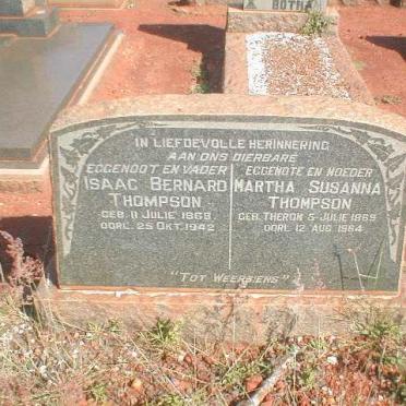 THOMPSON Isaac Bernard 1868-1942 &amp; Martha Susanna THERON 1869-1964