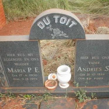 TOIT Andries S., du 1894-1987 &amp; Maria P.E. 1900-1978