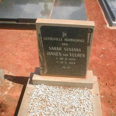 VUUREN Sarah Susanna, Jansen van 1935-1979