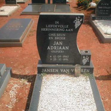 VUUREN Jan Adriaan, Jansen van 1960-1991