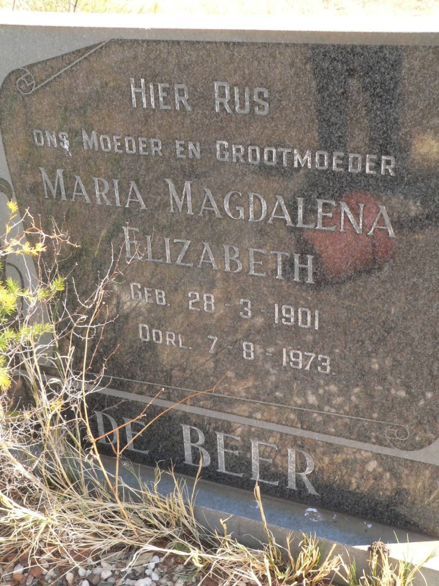 BEER Maria Magdalena Elizabeth, de 1901-1973