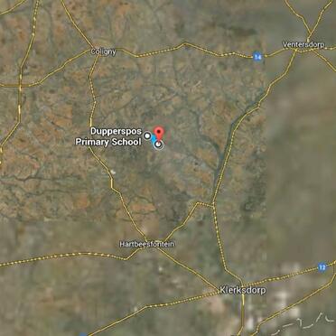 1. Lugfoto GPS koordinate : -26,543248  26,456009 tussen Coligny en Hartbeesfontein