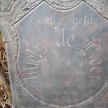 BEER Wietz, de 1869-1919_1