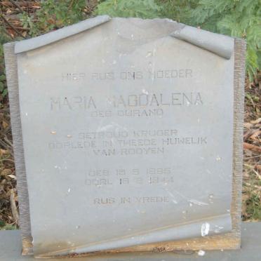 ROOYEN Maria Magdalena, van formerly KRUGER nee DURAND 1885-1944
