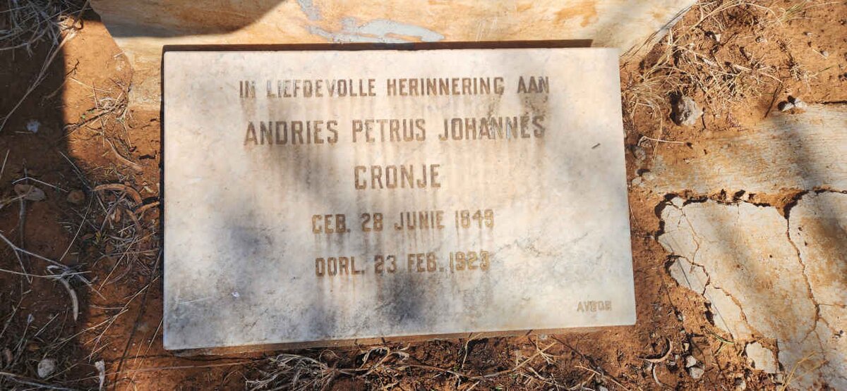 CRONJE Andries Petrus Johannes 1849-1923 & Johanna Elizabeth Dorethia STEYN 1849-1904