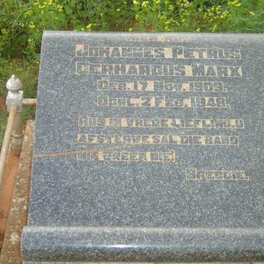 MARX Johannes Petrus Gerhardus 1909-1948