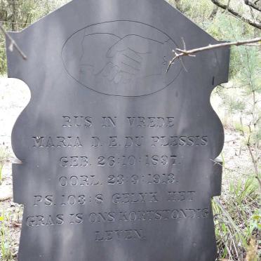 PLESSIS Maria D.E., du 1897-1913